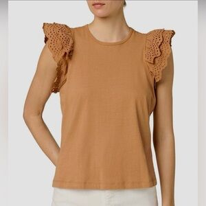 Joe’s eyelet flutter Sleeve Top SZ:M